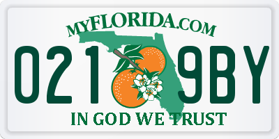 FL license plate 0219BY