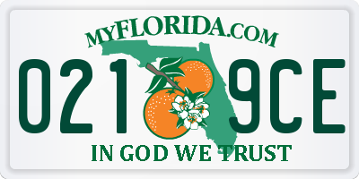 FL license plate 0219CE