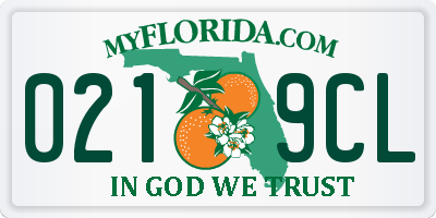 FL license plate 0219CL