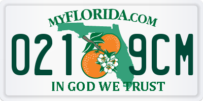 FL license plate 0219CM