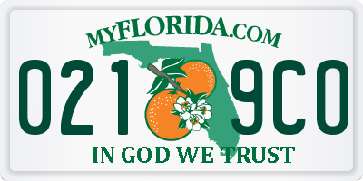 FL license plate 0219CO