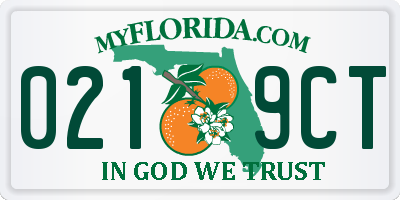 FL license plate 0219CT