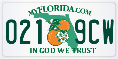 FL license plate 0219CW