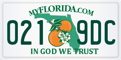 FL license plate 0219DC