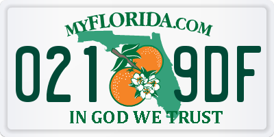 FL license plate 0219DF