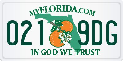 FL license plate 0219DG