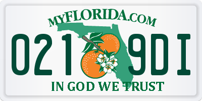 FL license plate 0219DI