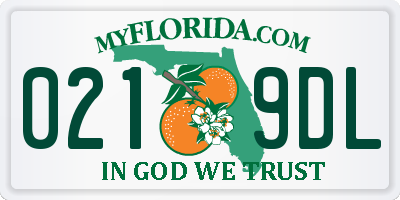 FL license plate 0219DL