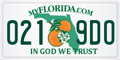 FL license plate 0219DO