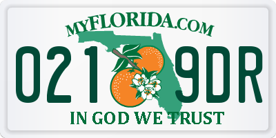FL license plate 0219DR