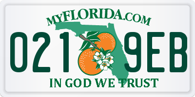 FL license plate 0219EB