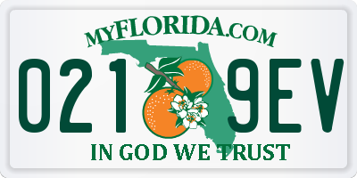 FL license plate 0219EV