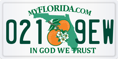 FL license plate 0219EW