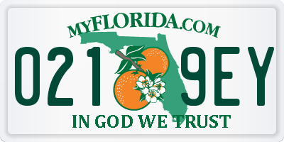 FL license plate 0219EY
