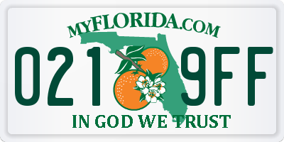 FL license plate 0219FF