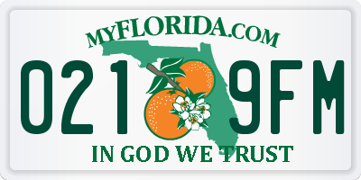 FL license plate 0219FM