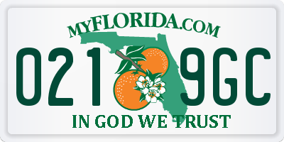 FL license plate 0219GC