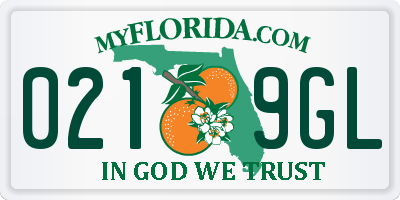 FL license plate 0219GL