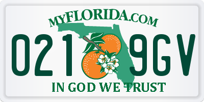 FL license plate 0219GV