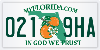 FL license plate 0219HA