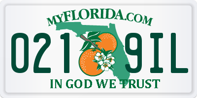 FL license plate 0219IL