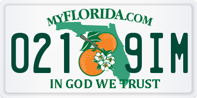 FL license plate 0219IM