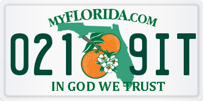 FL license plate 0219IT