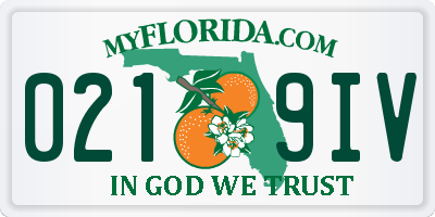 FL license plate 0219IV
