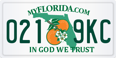 FL license plate 0219KC
