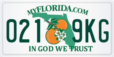 FL license plate 0219KG