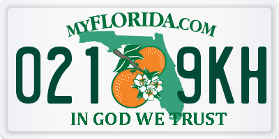 FL license plate 0219KH