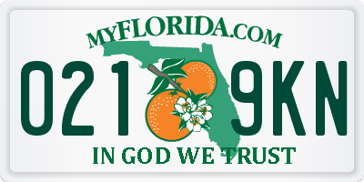 FL license plate 0219KN