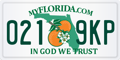 FL license plate 0219KP