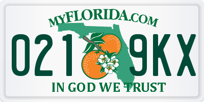 FL license plate 0219KX