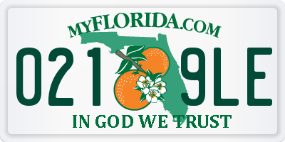 FL license plate 0219LE