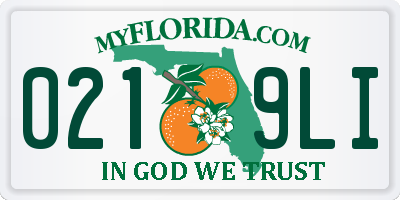 FL license plate 0219LI