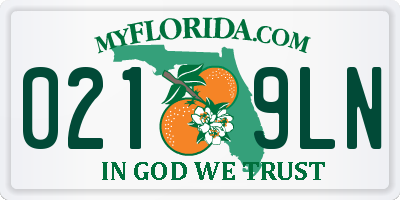 FL license plate 0219LN
