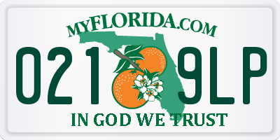 FL license plate 0219LP