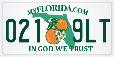 FL license plate 0219LT