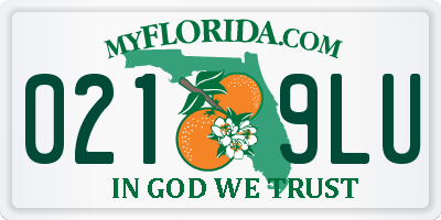 FL license plate 0219LU