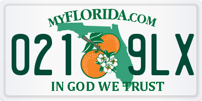 FL license plate 0219LX