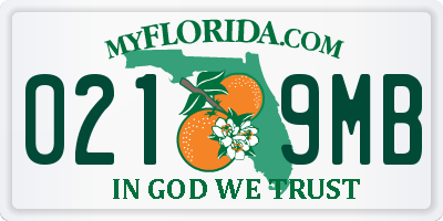 FL license plate 0219MB