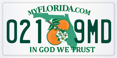 FL license plate 0219MD