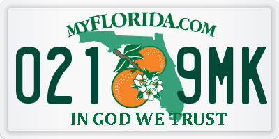 FL license plate 0219MK