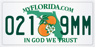 FL license plate 0219MM