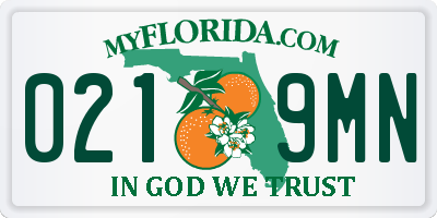 FL license plate 0219MN