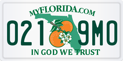 FL license plate 0219MO