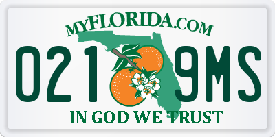 FL license plate 0219MS