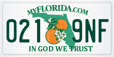 FL license plate 0219NF