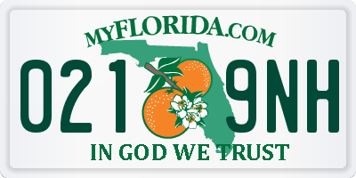 FL license plate 0219NH
